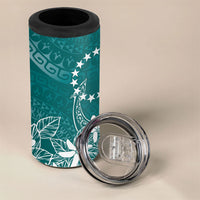 Teal Kuki Airani Tapakau 4 in 1 Can Cooler Tumbler Tribal Anchor Mix Tiare LT7 - Polynesian Pride