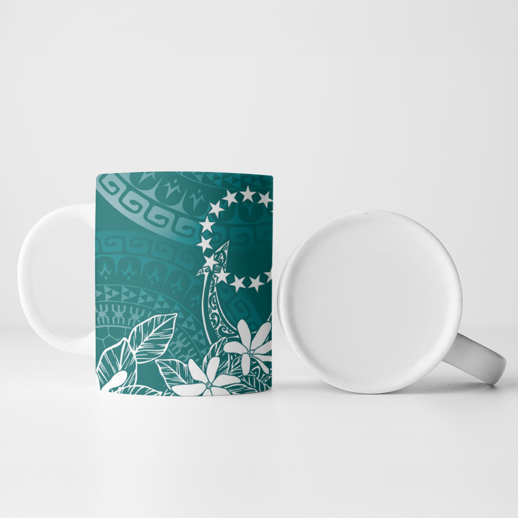 Teal Kuki Airani Tapakau Ceramic Mug Tribal Anchor Mix Tiare
