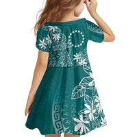 Teal Kuki Airani Tapakau Family Matching Off Shoulder Maxi Dress and Hawaiian Shirt Tribal Anchor Mix Tiare LT7 - Polynesian Pride