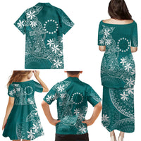 Teal Kuki Airani Tapakau Family Matching Puletasi and Hawaiian Shirt Tribal Anchor Mix Tiare LT7 - Polynesian Pride