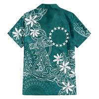Teal Kuki Airani Tapakau Family Matching Summer Maxi Dress and Hawaiian Shirt Tribal Anchor Mix Tiare LT7 - Polynesian Pride
