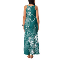 Teal Kuki Airani Tapakau Family Matching Tank Maxi Dress and Hawaiian Shirt Tribal Anchor Mix Tiare LT7 - Polynesian Pride