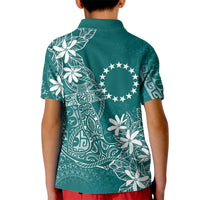 Teal Kuki Airani Tapakau Kid Polo Shirt Tribal Anchor Mix Tiare LT7 - Polynesian Pride