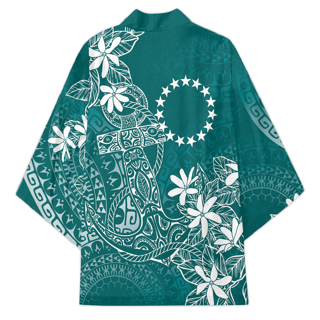 Teal Kuki Airani Tapakau Kimono Tribal Anchor Mix Tiare LT7 - Polynesian Pride
