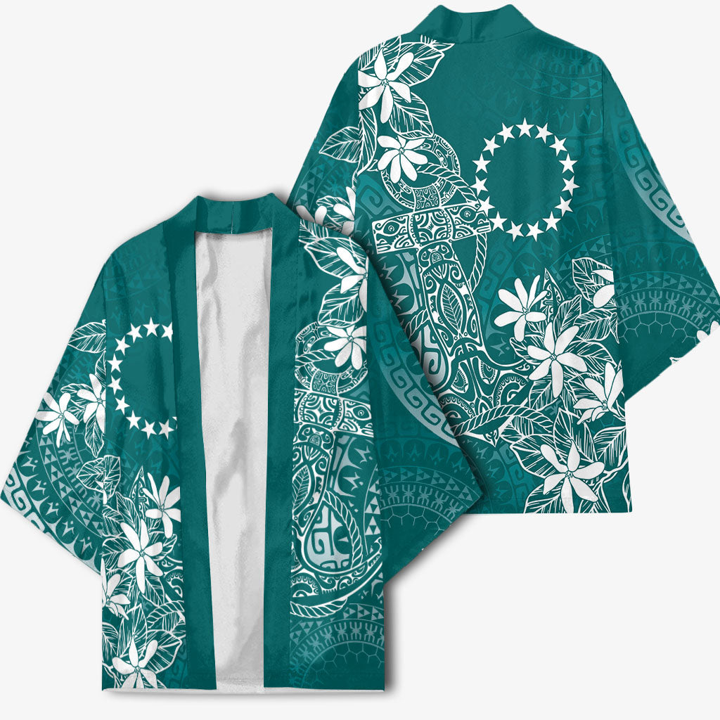 Teal Kuki Airani Tapakau Kimono Tribal Anchor Mix Tiare LT7 - Polynesian Pride