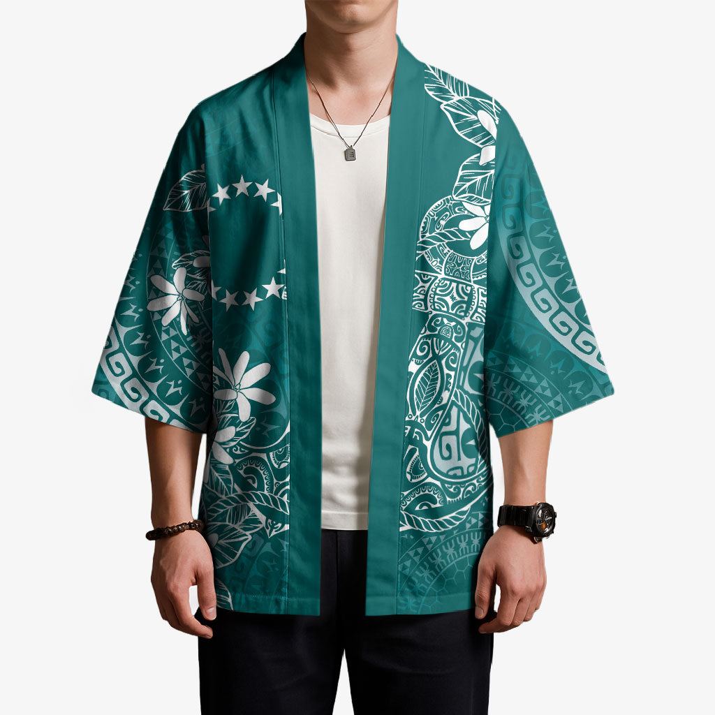 Teal Kuki Airani Tapakau Kimono Tribal Anchor Mix Tiare LT7 - Polynesian Pride
