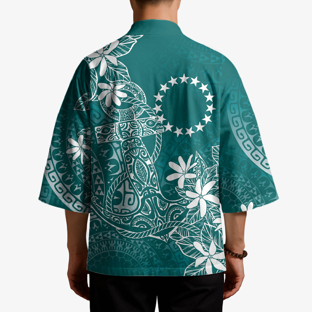 Teal Kuki Airani Tapakau Kimono Tribal Anchor Mix Tiare LT7 - Polynesian Pride