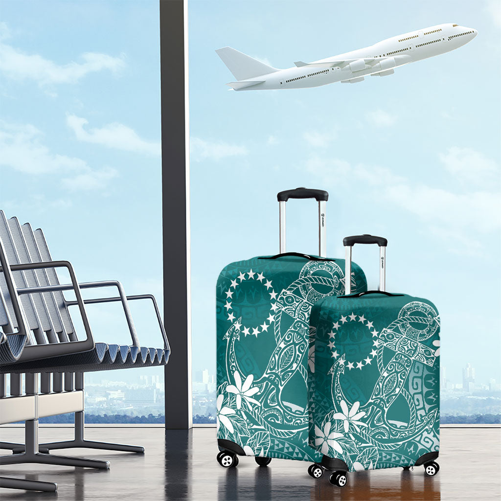 Teal Kuki Airani Tapakau Luggage Cover Tribal Anchor Mix Tiare