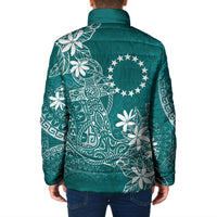 Teal Kuki Airani Tapakau Padded Jacket Tribal Anchor Mix Tiare LT7 - Polynesian Pride