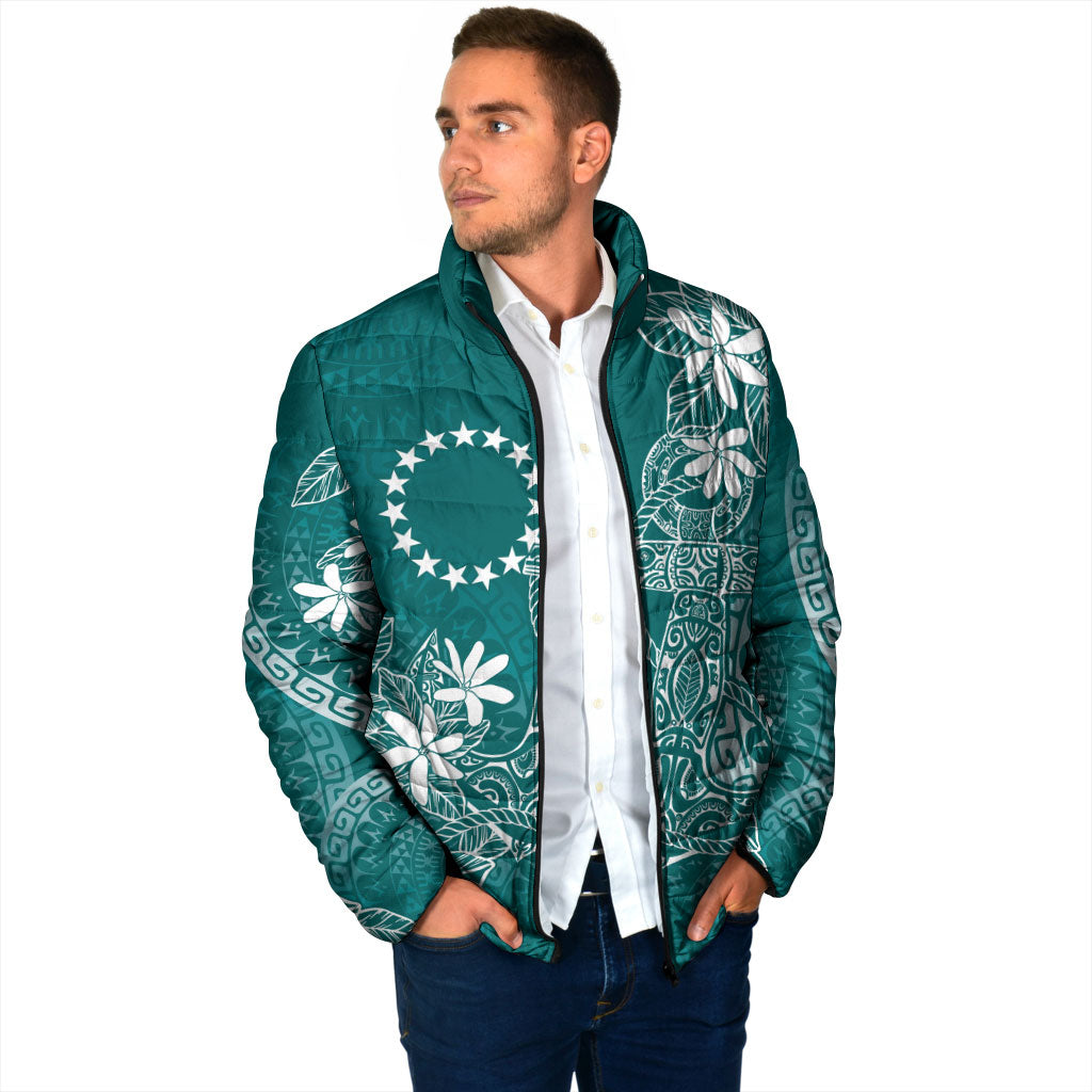 Teal Kuki Airani Tapakau Padded Jacket Tribal Anchor Mix Tiare LT7 - Polynesian Pride