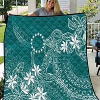 Teal Kuki Airani Tapakau Quilt Tribal Anchor Mix Tiare LT7 Teal - Polynesian Pride