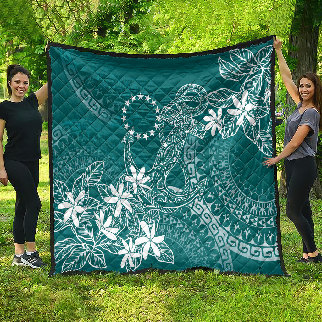 Teal Kuki Airani Tapakau Quilt Tribal Anchor Mix Tiare LT7 - Polynesian Pride