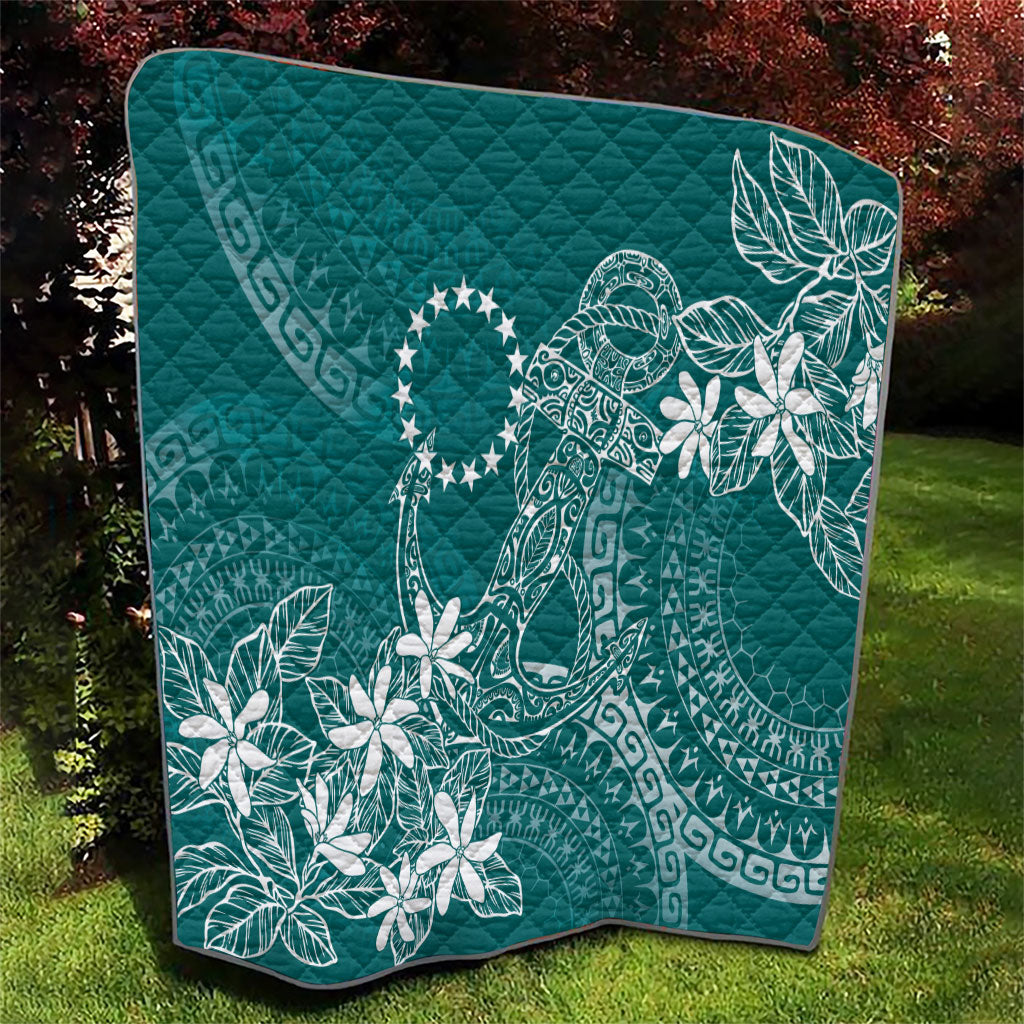 Teal Kuki Airani Tapakau Quilt Tribal Anchor Mix Tiare LT7 - Polynesian Pride