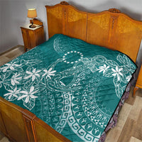 Teal Kuki Airani Tapakau Quilt Tribal Anchor Mix Tiare LT7 - Polynesian Pride