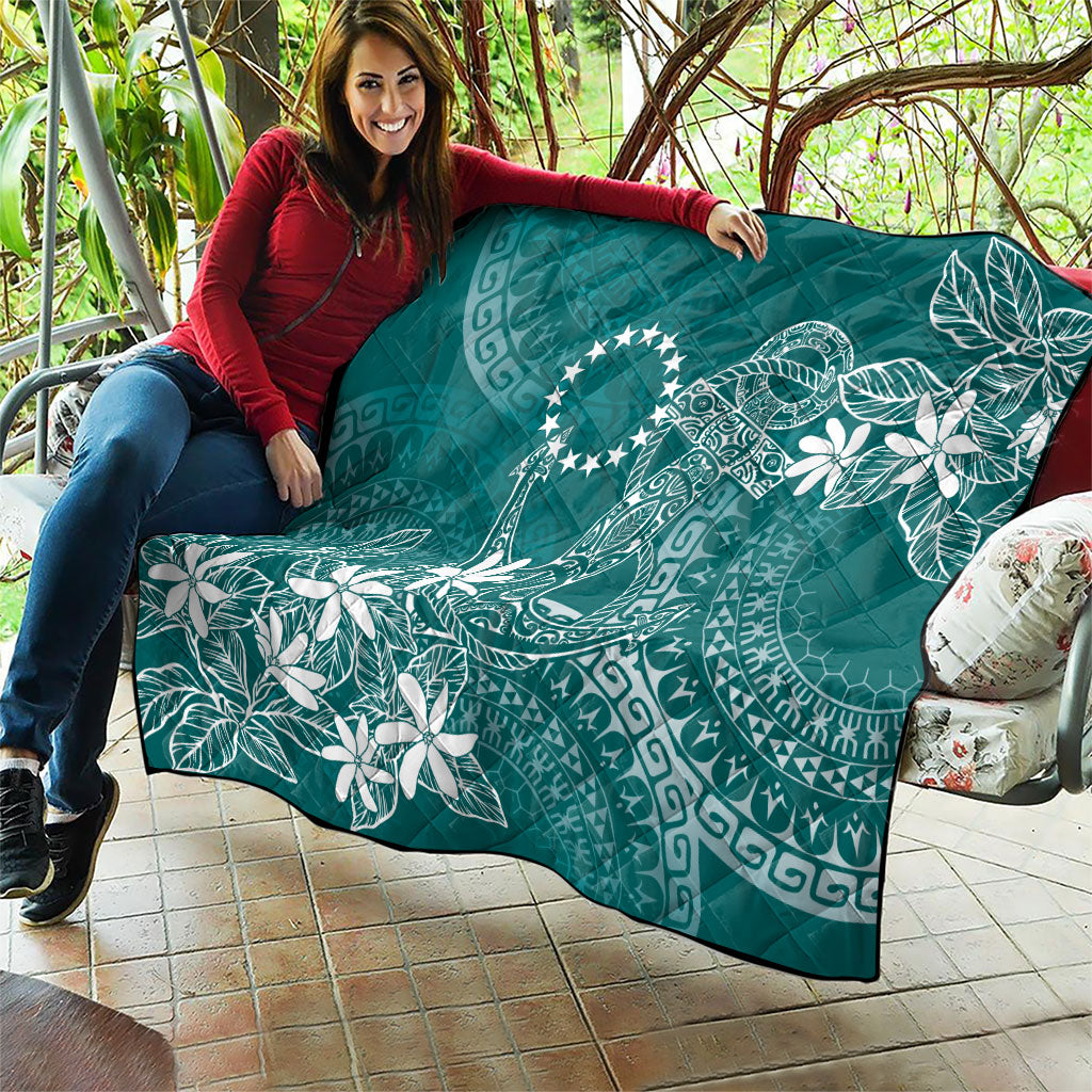 Teal Kuki Airani Tapakau Quilt Tribal Anchor Mix Tiare LT7 - Polynesian Pride