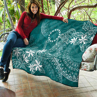 Teal Kuki Airani Tapakau Quilt Tribal Anchor Mix Tiare LT7 - Polynesian Pride