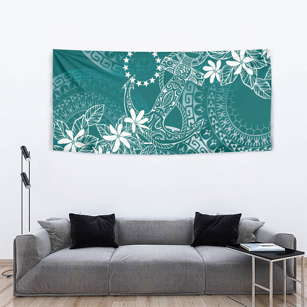 Teal Kuki Airani Tapakau Tapestry Tribal Anchor Mix Tiare