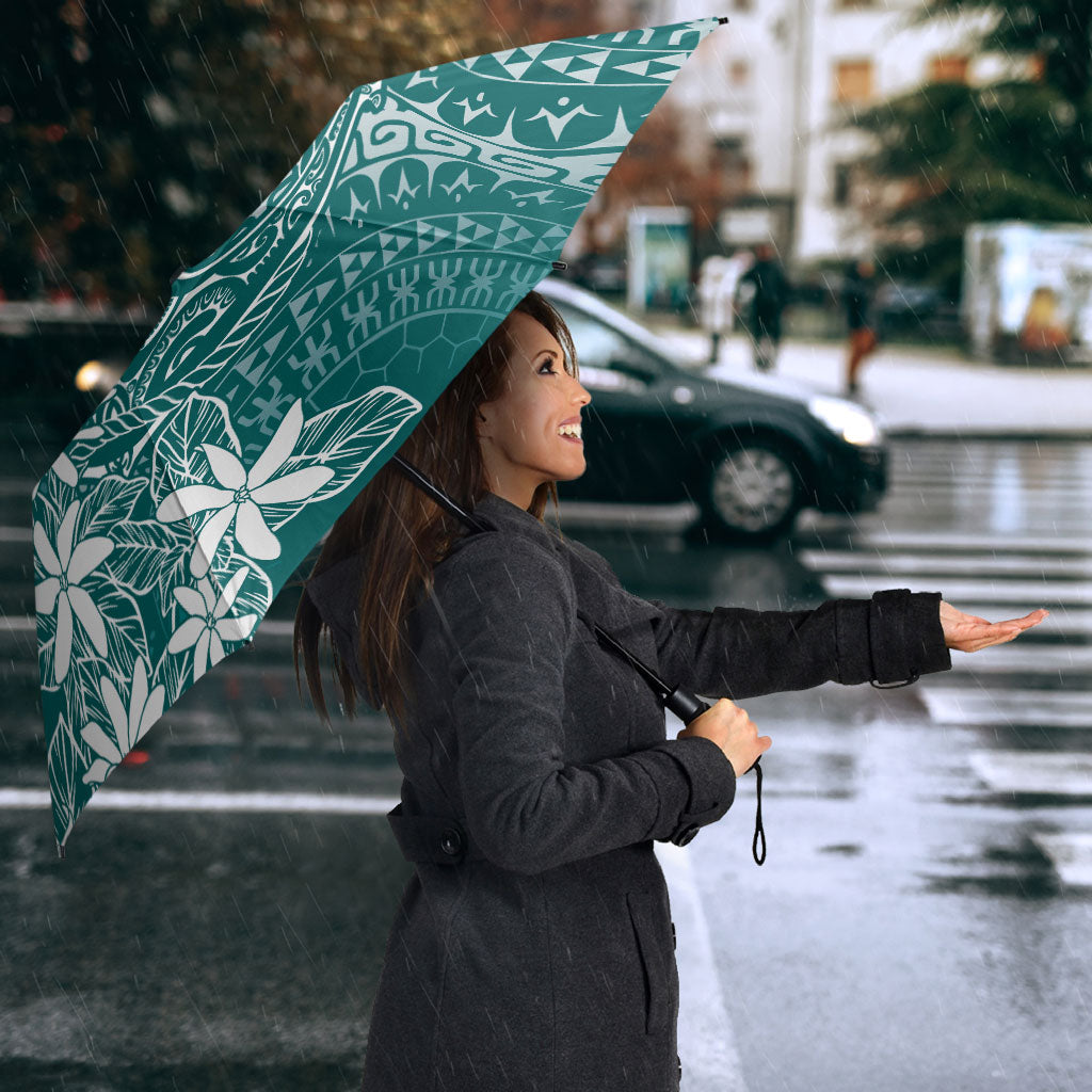 Teal Kuki Airani Tapakau Umbrella Tribal Anchor Mix Tiare LT7 - Polynesian Pride