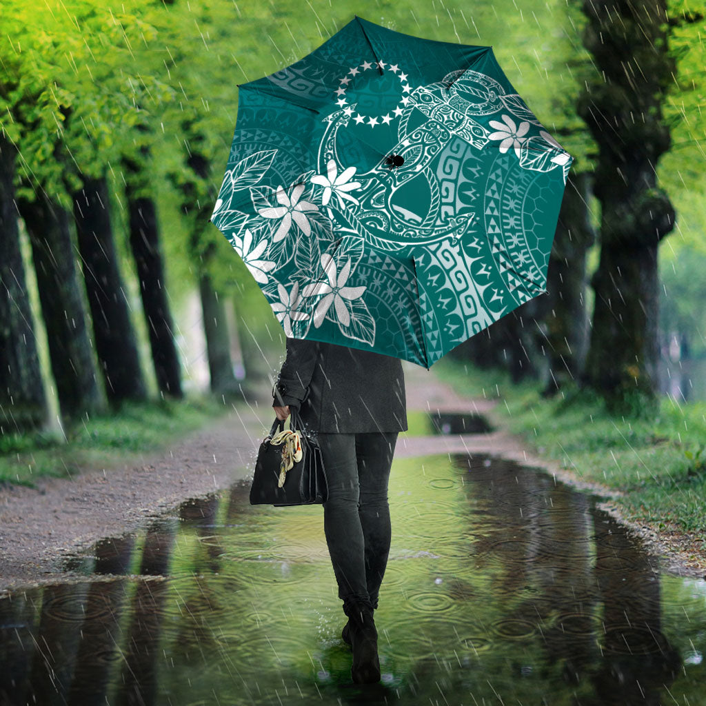 Teal Kuki Airani Tapakau Umbrella Tribal Anchor Mix Tiare LT7 - Polynesian Pride