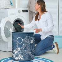 Navy Kuki Airani Tapakau Laundry Basket Tribal Anchor Mix Tiare