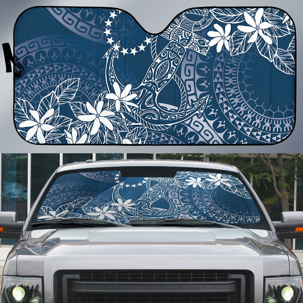 Navy Kuki Airani Tapakau Auto Sun Shade Tribal Anchor Mix Tiare