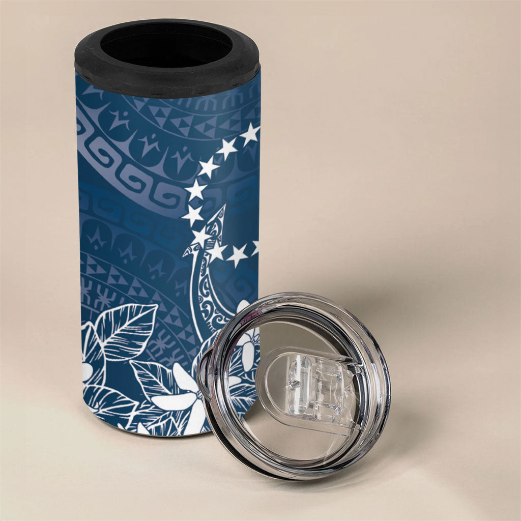 Navy Kuki Airani Tapakau 4 in 1 Can Cooler Tumbler Tribal Anchor Mix Tiare LT7 - Polynesian Pride
