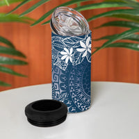 Navy Kuki Airani Tapakau 4 in 1 Can Cooler Tumbler Tribal Anchor Mix Tiare LT7 - Polynesian Pride