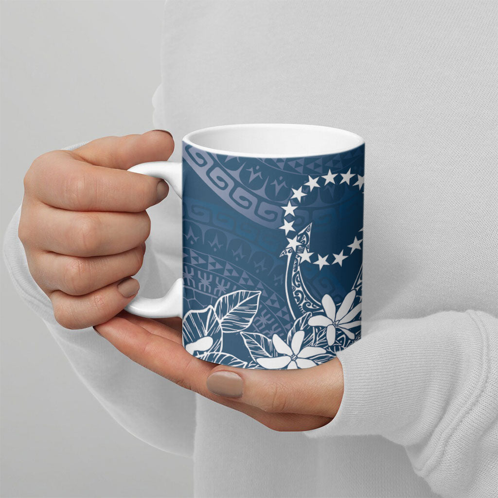 Navy Kuki Airani Tapakau Ceramic Mug Tribal Anchor Mix Tiare