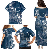 Navy Kuki Airani Tapakau Family Matching Puletasi and Hawaiian Shirt Tribal Anchor Mix Tiare LT7 - Polynesian Pride