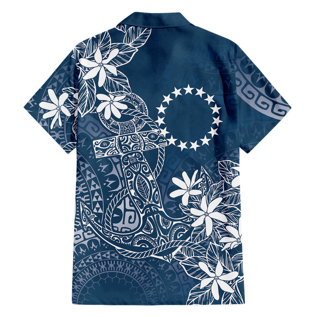 Navy Kuki Airani Tapakau Hawaiian Shirt Tribal Anchor Mix Tiare