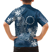Navy Kuki Airani Tapakau Kid Hawaiian Shirt Tribal Anchor Mix Tiare