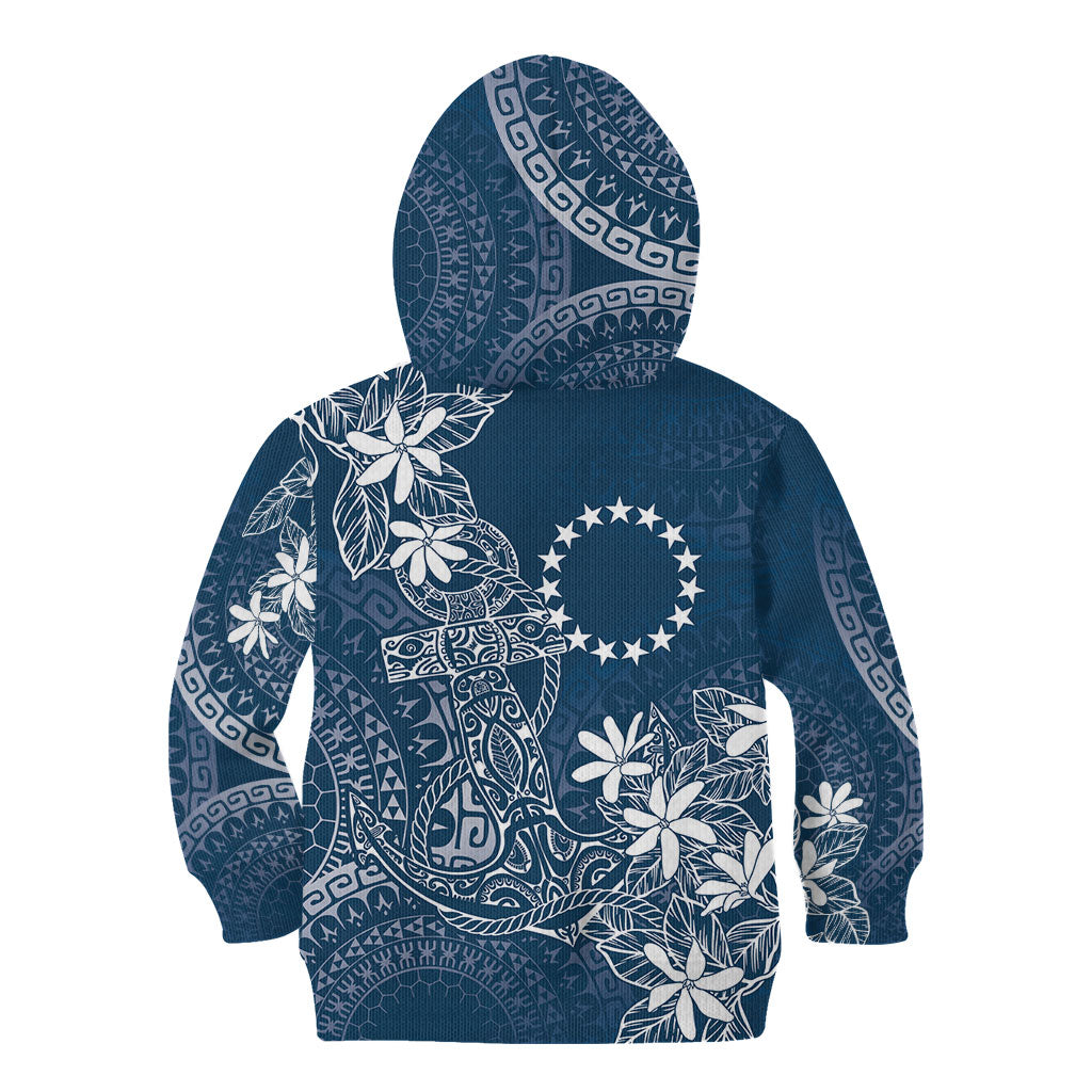 Navy Kuki Airani Tapakau Kid Hoodie Tribal Anchor Mix Tiare