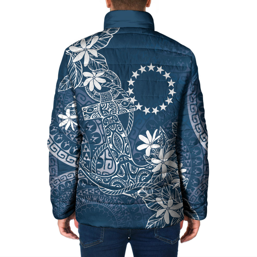 Navy Kuki Airani Tapakau Padded Jacket Tribal Anchor Mix Tiare