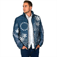 Navy Kuki Airani Tapakau Padded Jacket Tribal Anchor Mix Tiare
