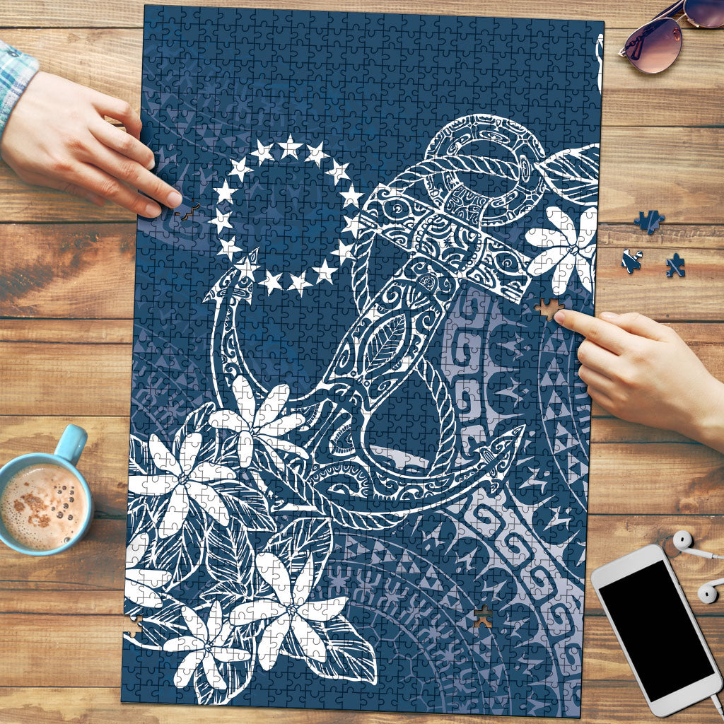 Navy Kuki Airani Tapakau Puzzle Tribal Anchor Mix Tiare LT7 Navy - Polynesian Pride