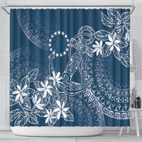 Navy Kuki Airani Tapakau Shower Curtain Tribal Anchor Mix Tiare