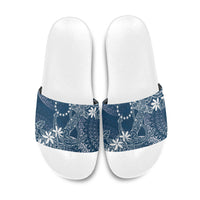 Navy Kuki Airani Tapakau Slide Sandals Tribal Anchor Mix Tiare