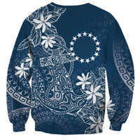 Navy Kuki Airani Tapakau Sweatshirt Tribal Anchor Mix Tiare LT7 - Polynesian Pride