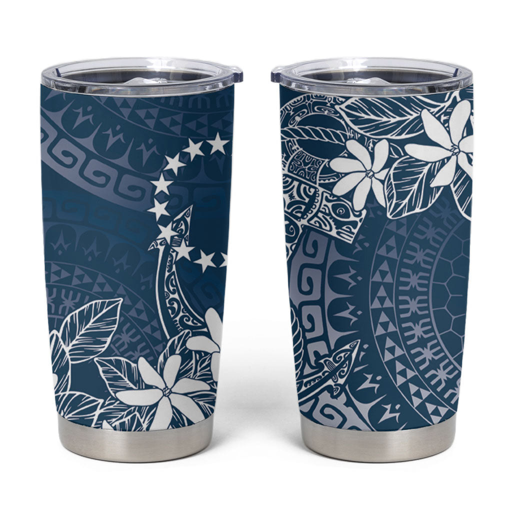 Navy Kuki Airani Tapakau Tumbler Cup Tribal Anchor Mix Tiare