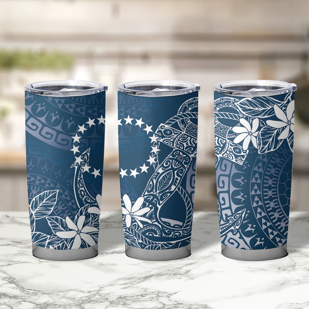 Navy Kuki Airani Tapakau Tumbler Cup Tribal Anchor Mix Tiare