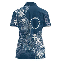 Navy Kuki Airani Tapakau Women Polo Shirt Tribal Anchor Mix Tiare LT7 - Polynesian Pride
