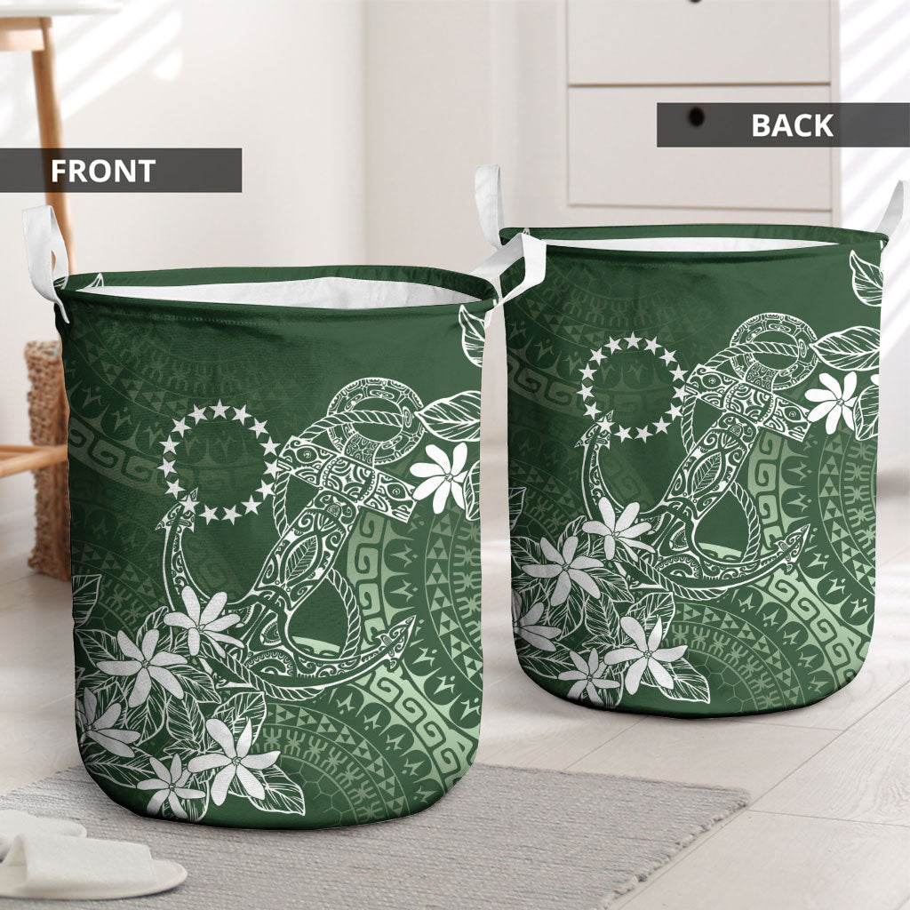 Sage Green Kuki Airani Tapakau Laundry Basket Tribal Anchor Mix Tiare
