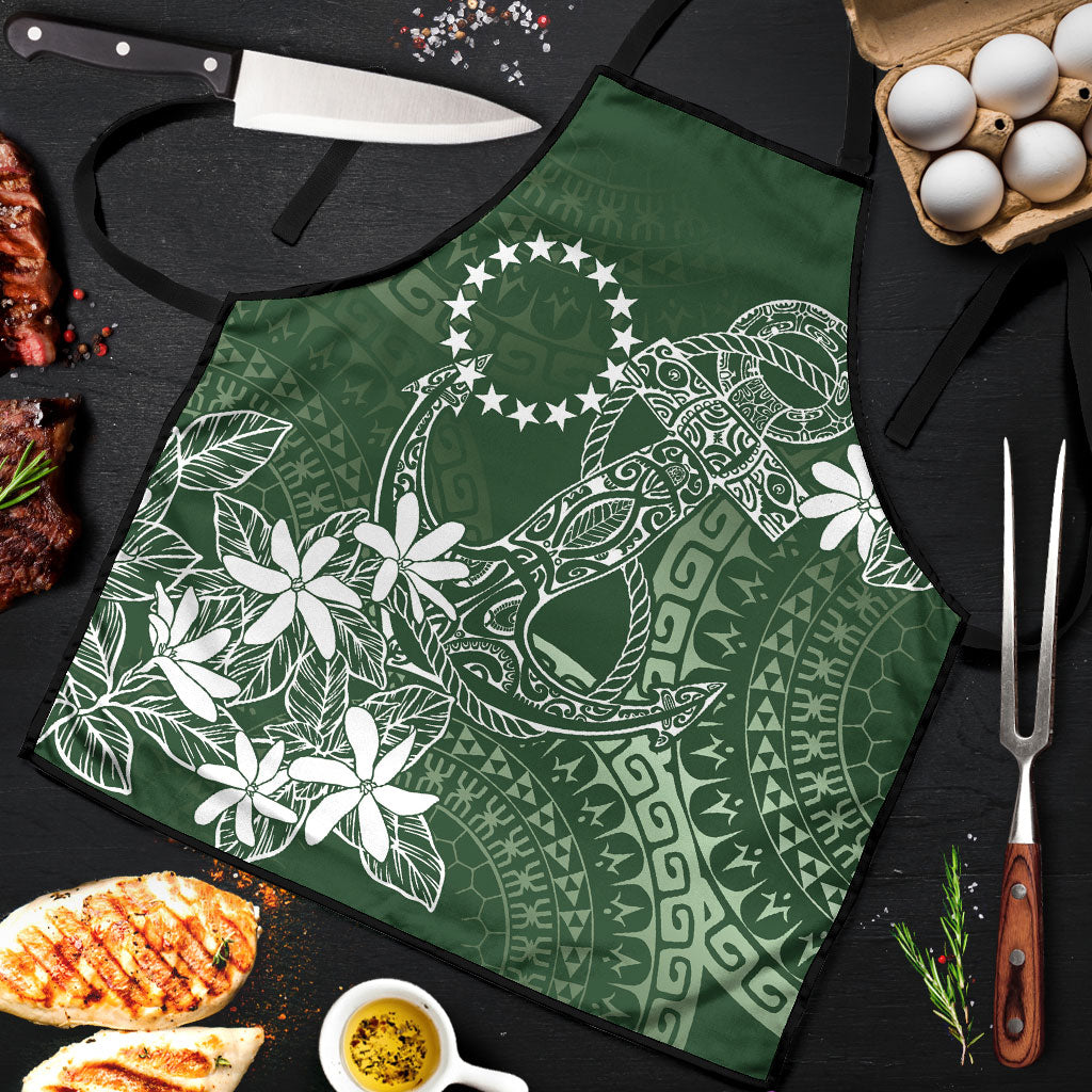 Sage Green Kuki Airani Tapakau Apron Tribal Anchor Mix Tiare LT7 Sage Green - Polynesian Pride