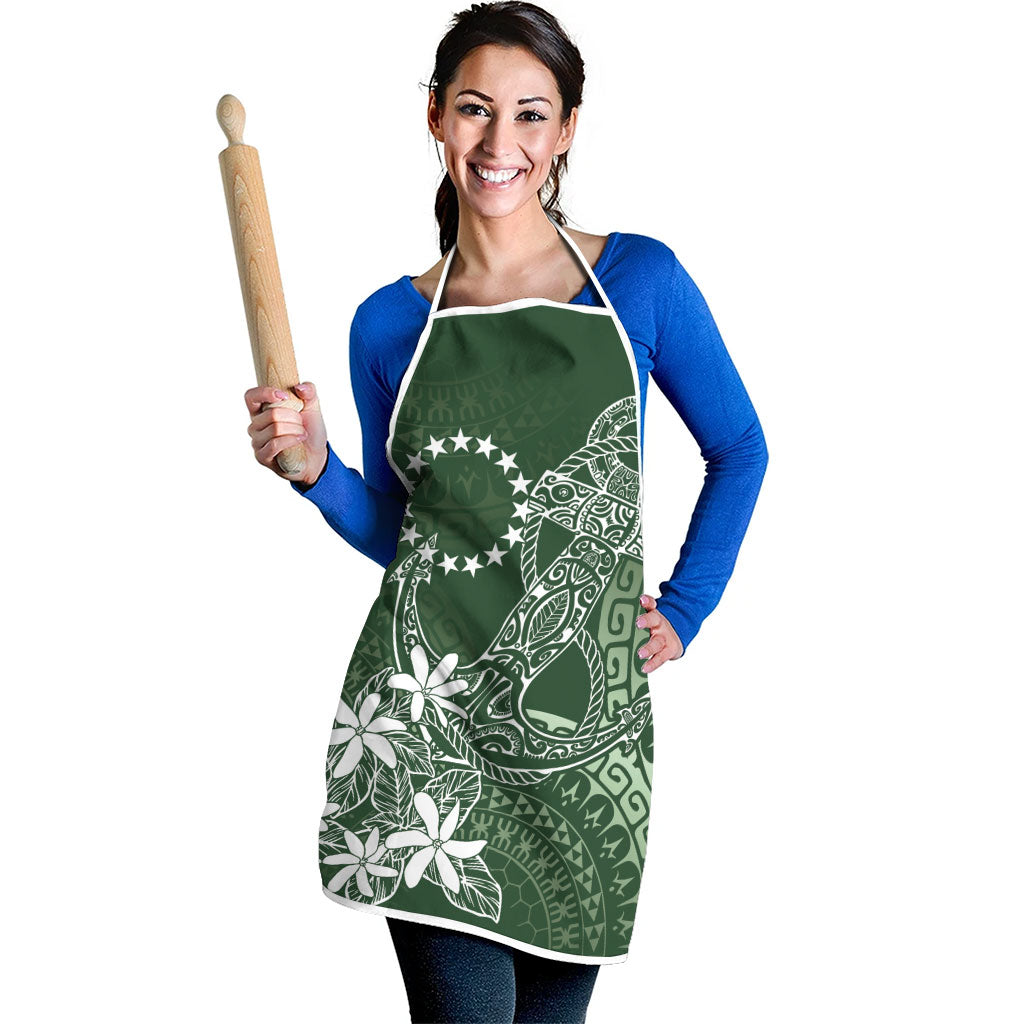 Sage Green Kuki Airani Tapakau Apron Tribal Anchor Mix Tiare LT7 - Polynesian Pride