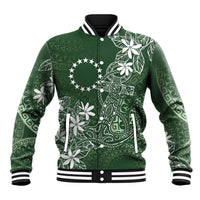 Sage Green Kuki Airani Tapakau Baseball Jacket Tribal Anchor Mix Tiare LT7 Unisex Sage Green - Polynesian Pride