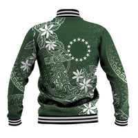 Sage Green Kuki Airani Tapakau Baseball Jacket Tribal Anchor Mix Tiare LT7 - Polynesian Pride