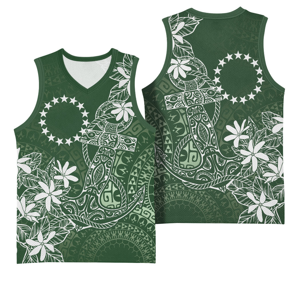 Sage Green Kuki Airani Tapakau Basketball Jersey Tribal Anchor Mix Tiare LT7 - Polynesian Pride