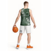 Sage Green Kuki Airani Tapakau Basketball Jersey Tribal Anchor Mix Tiare LT7 - Polynesian Pride