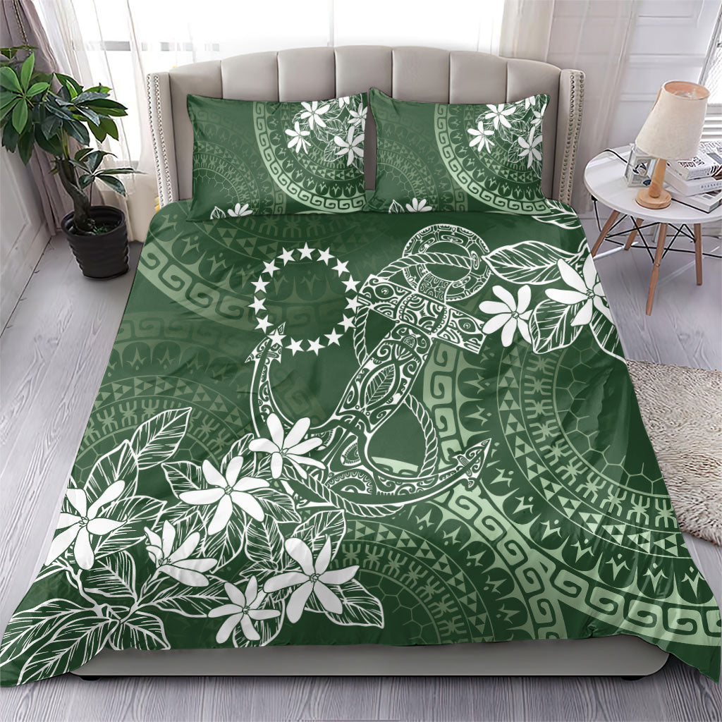 Sage Green Kuki Airani Tapakau Bedding Set Tribal Anchor Mix Tiare LT7 - Polynesian Pride
