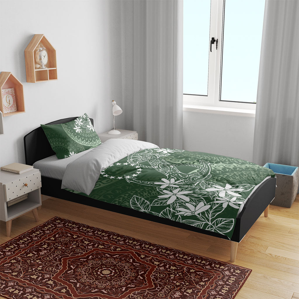 Sage Green Kuki Airani Tapakau Bedding Set Tribal Anchor Mix Tiare LT7 - Polynesian Pride